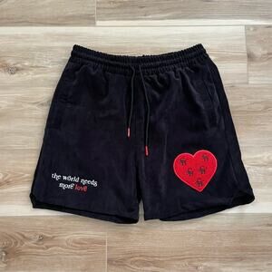NWT Citizens of Heaven More Love Micro Cord Athletic Shorts- Ebony sz M